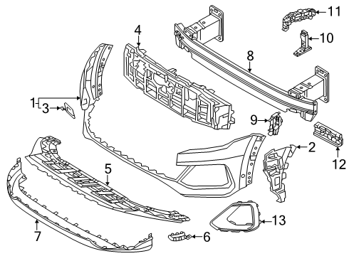 2024 Audi SQ8 Bumper & Components - Front Diagram