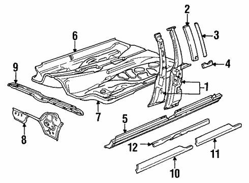 1986 Audi 5000 Quattro Scuff Plate Diagram for 443-853-758-D-01C