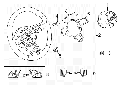 2018 Audi A5 Quattro Steering Wheel & Trim Diagram 4