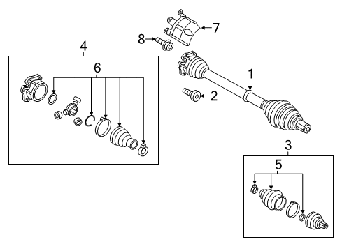 2013 Audi RS5 Drive Axles - Front Diagram