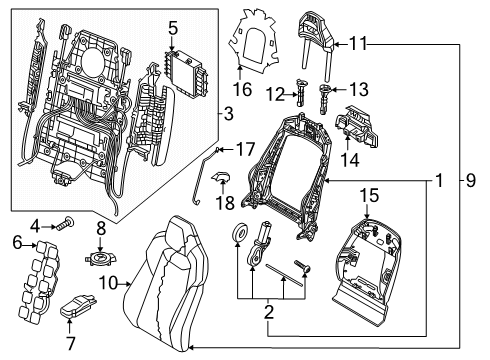 2025 Audi SQ7 Front Seat Components Diagram 3