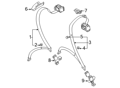 2008 Audi A4 Quattro Rear Seat Belts Diagram
