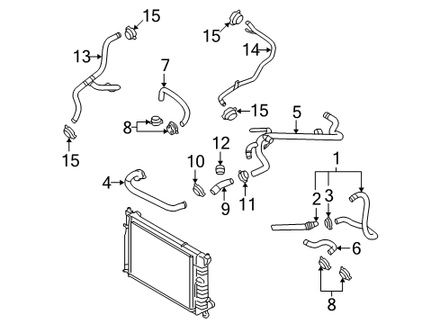 2004 Audi S4 Hoses, Lines & Pipes Diagram 3