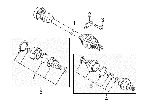 2017 Audi A3 Quattro Drive Axles - Rear Diagram
