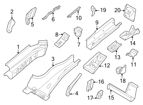 2022 Audi Q4 e-tron Rear Floor & Rails