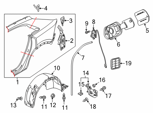 2023 Audi RS Q8 Quarter Panel & Components Diagram