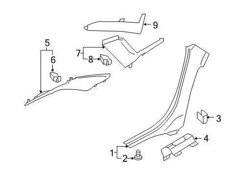 2007 Audi S8 Interior Trim - Quarter Panels