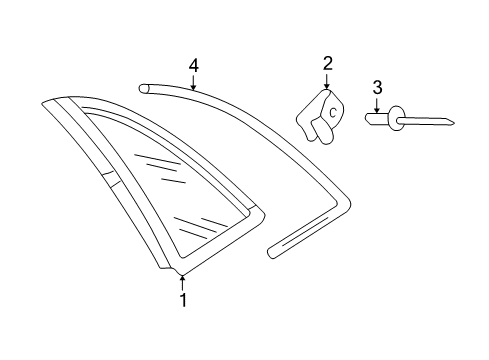 2008 Audi A4 Glass & Hardware - Quarter Panel Diagram