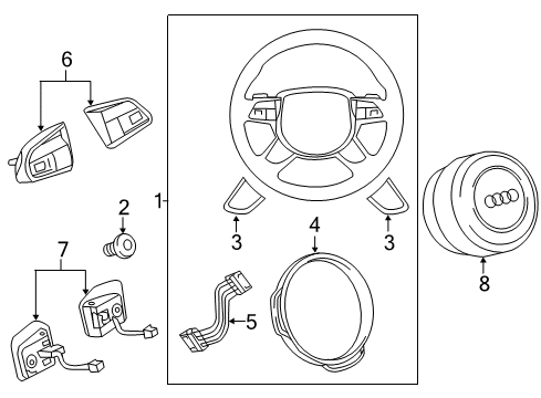 2015 Audi S8 Steering Wheel & Trim Diagram 3