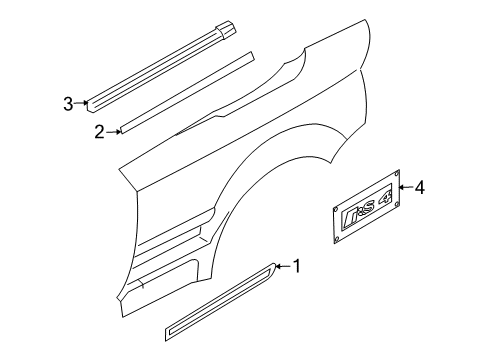 2007 Audi S4 Exterior Trim - Quarter Panel Diagram