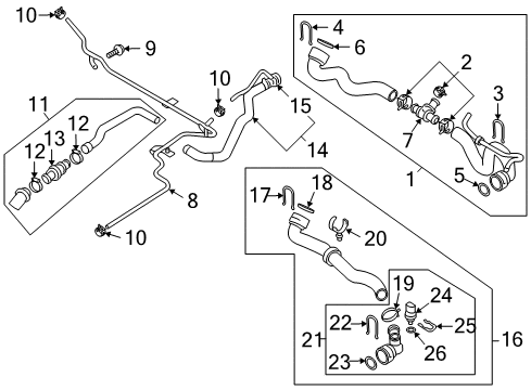 2010 Audi TTS Quattro Water Inlet Tube Diagram for 06J-121-075-D