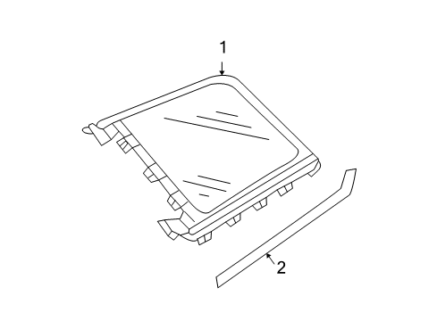 2005 Audi A4 Quattro Glass & Hardware - Quarter Panel Diagram 3