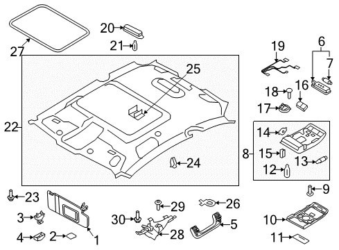 2013 Audi RS5 Interior Trim - Roof Diagram 2