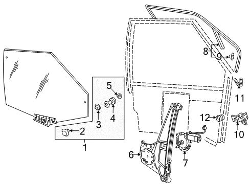 1998 Audi A6 Quattro Glass - Door Diagram 4