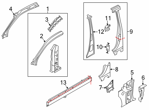 2014 Audi RS5 Hinge Pillar Diagram 2
