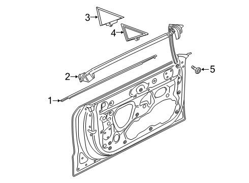 2022 Audi S7 Sportback Exterior Trim - Front Door Diagram