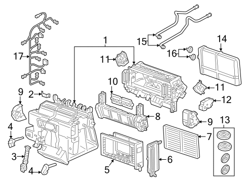 2020 Audi A6 allroad A/C & Heater Control Units Diagram