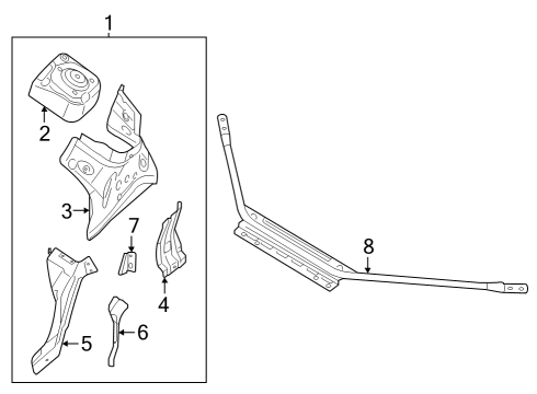 2022 Audi Q4 e-tron Cross Rail Diagram for 11A-805-540