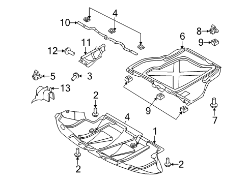 2007 Audi A4 Quattro Splash Shields Diagram 2