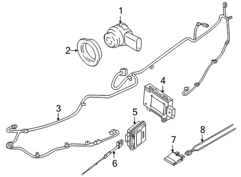 2022 Audi e-tron GT Electrical Components - Rear Bumper Diagram