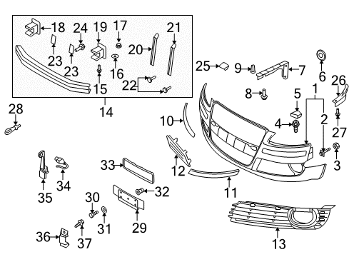 2005 Audi A8 Quattro Bumper & Components - Front Diagram 2