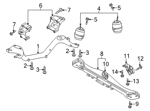 2007 Audi Q7 Engine & Trans Mounting Diagram 2