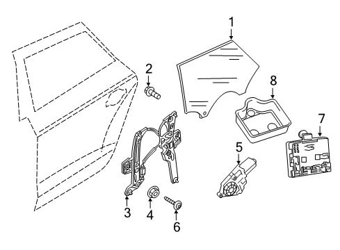 2017 Audi A7 Quattro Glass - Door Diagram 2