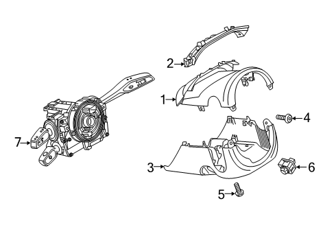 2023 Audi RS Q8 Shroud, Switches & Levers Diagram