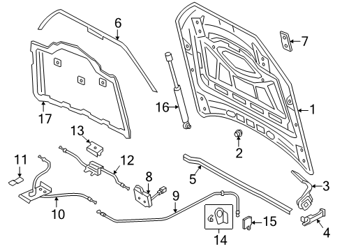 2025 Audi SQ7 Hood & Components Diagram