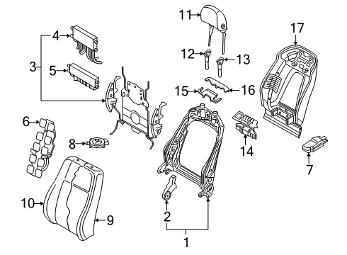 2025 Audi Q7 Front Seat Components Diagram 4