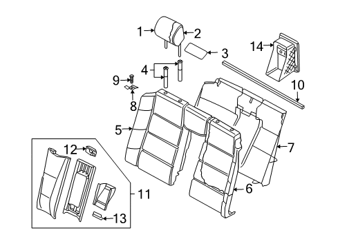 2003 Audi A4 Rear Seat Components Diagram 2