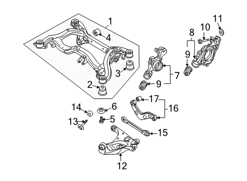 2005 Audi A4 Rear Suspension Components Diagram 6