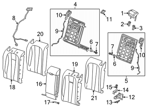 2024 Audi RS5 Rear Seat Components Diagram