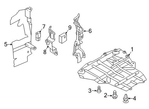 2021 Audi TT Quattro Splash Shields Diagram