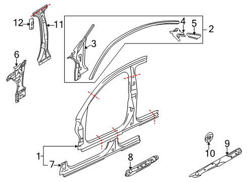 2004 Audi A8 Quattro Center Pillar Diagram