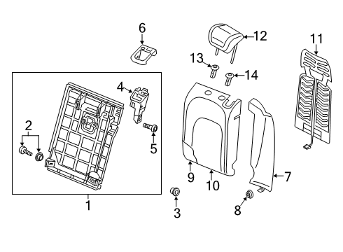 2020 Audi S7 Sportback Rear Seat Components Diagram 2