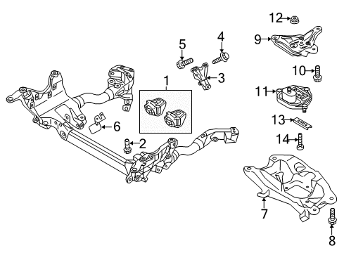 2009 Audi Q5 Engine & Trans Mounting Diagram