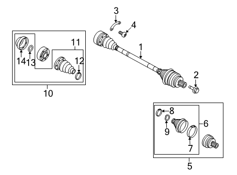 2015 Audi R8 Drive Axles - Front Diagram