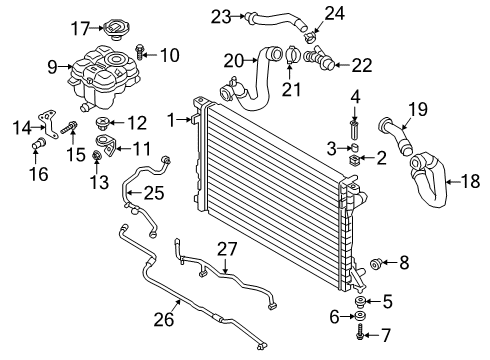 2025 Audi Q8 Radiator & Components Diagram