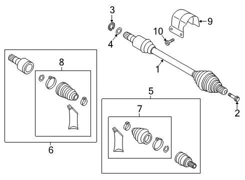 2017 Audi A3 Quattro Drive Axles - Front Diagram 2