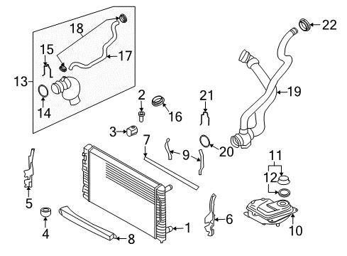 2005 Audi A4 Radiator & Components Diagram 3