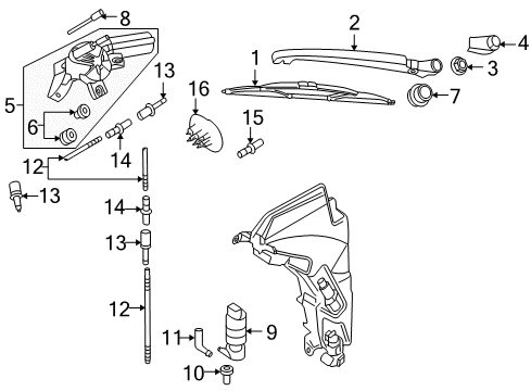 2010 Audi A6 Quattro Wiper & Washer Components Diagram 2