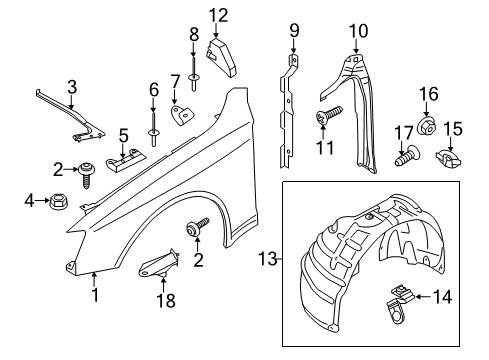 2016 Audi allroad Fender & Components Diagram