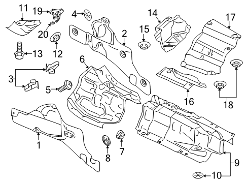 2019 Audi A5 Sportback Exhaust Heat Shield Diagram for 8W0-804-174-A