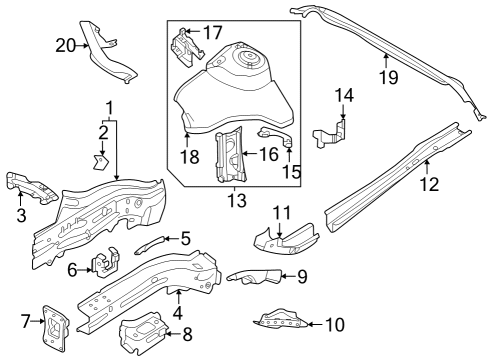 2024 Audi S3 Structural Components & Rails Diagram 2