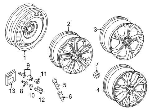2020 Audi Q3 Wheel, Alloy Diagram for 83A-601-025-E