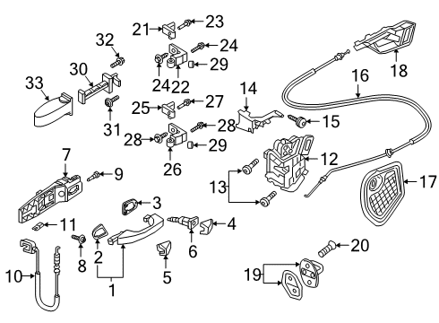 2023 Audi Q3 Handle, Outside Diagram for 5G0-837-206-R-GRU