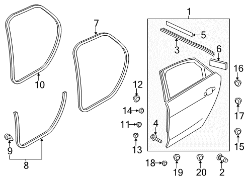2017 Audi A8 Quattro Door Shell Plug Diagram for 4H0-837-491