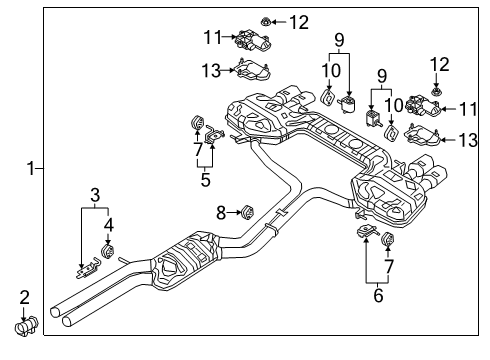 2024 Audi S6 Exhaust Components Diagram 2