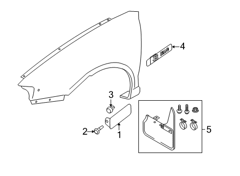 2011 Audi A3 Quattro Exterior Trim - Fender Diagram